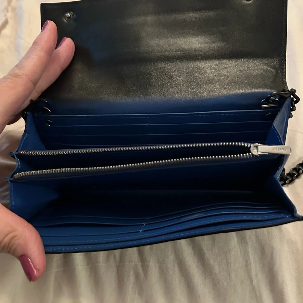 Celine Black and Blue Leather Wallet - Picture 5 of 10
